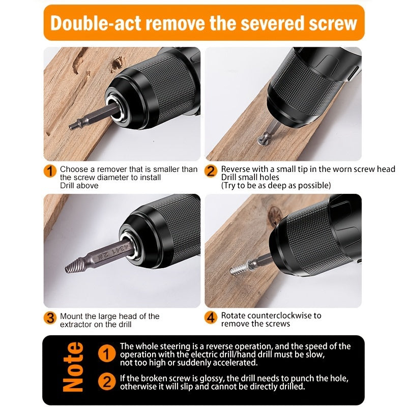Screw Extractor Easy Out Drill Bit Set - Broken Wire Removal Tool