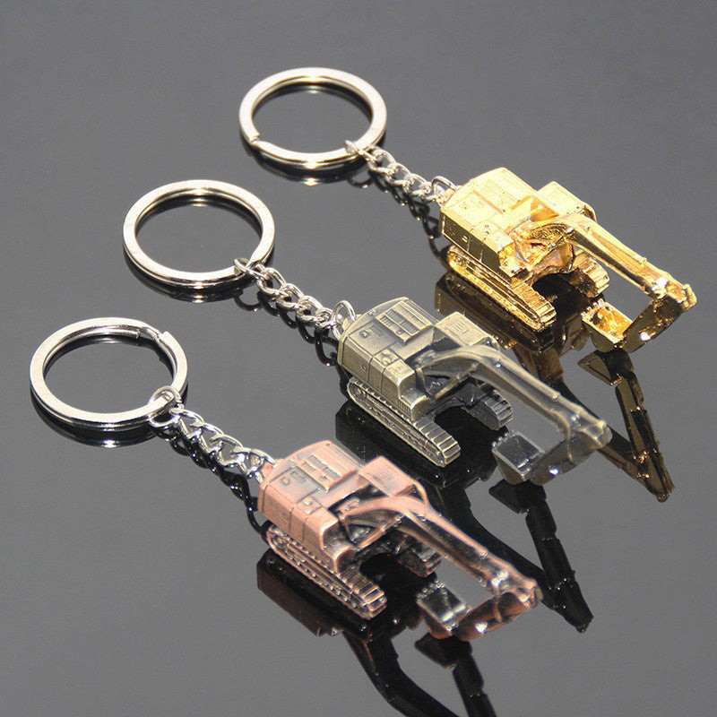 Alloy 3D Digging Machine Key Chain Gift