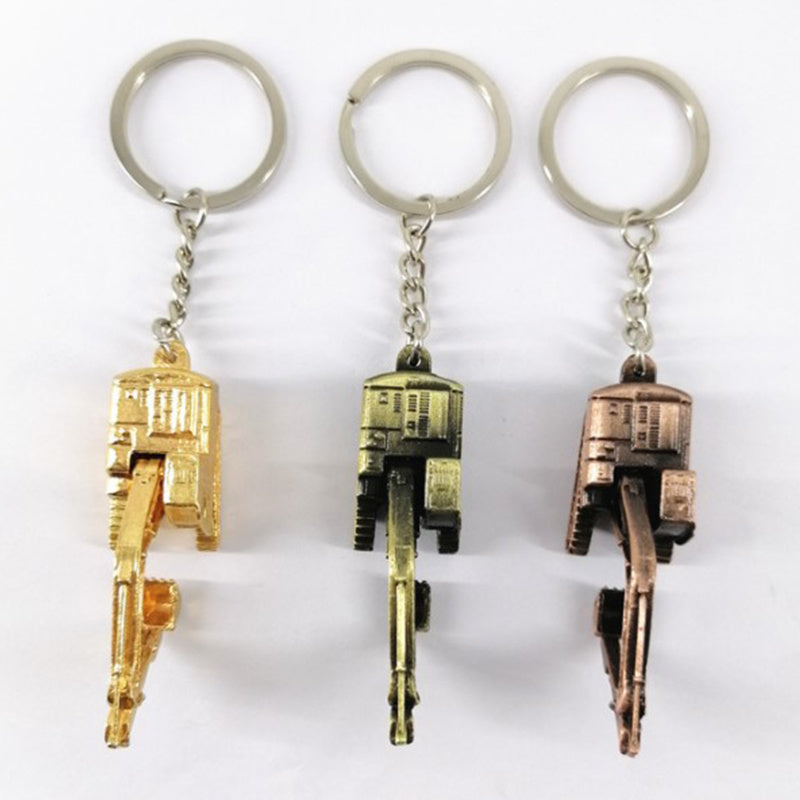 Alloy 3D Digging Machine Key Chain Gift