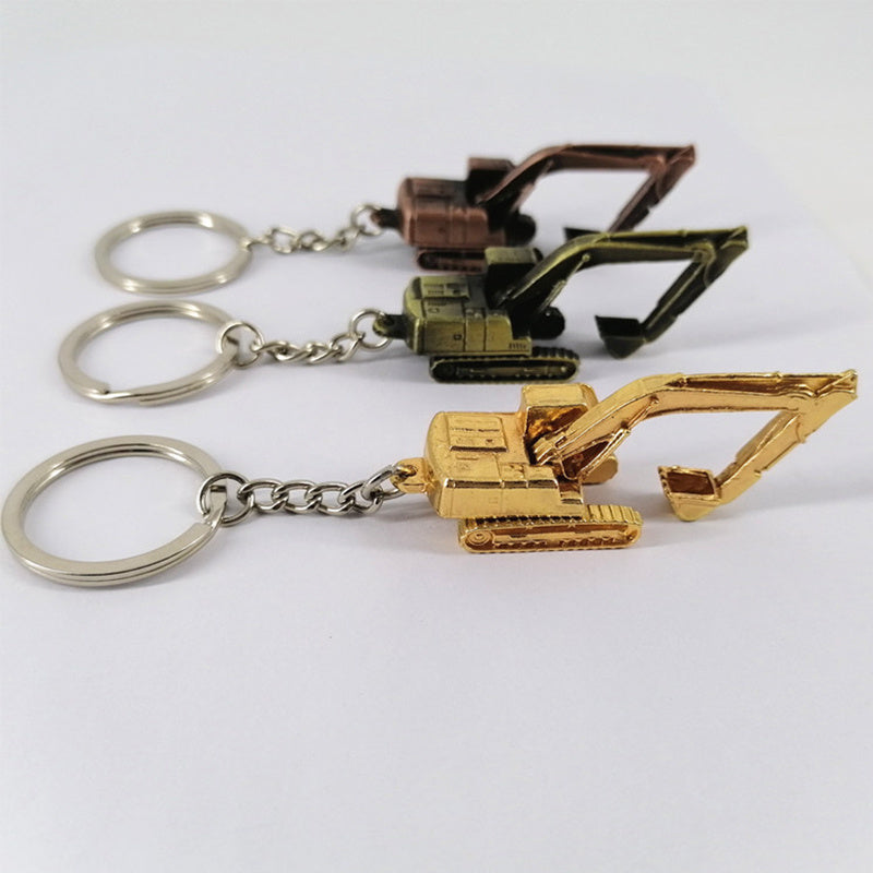 Alloy 3D Digging Machine Key Chain Gift
