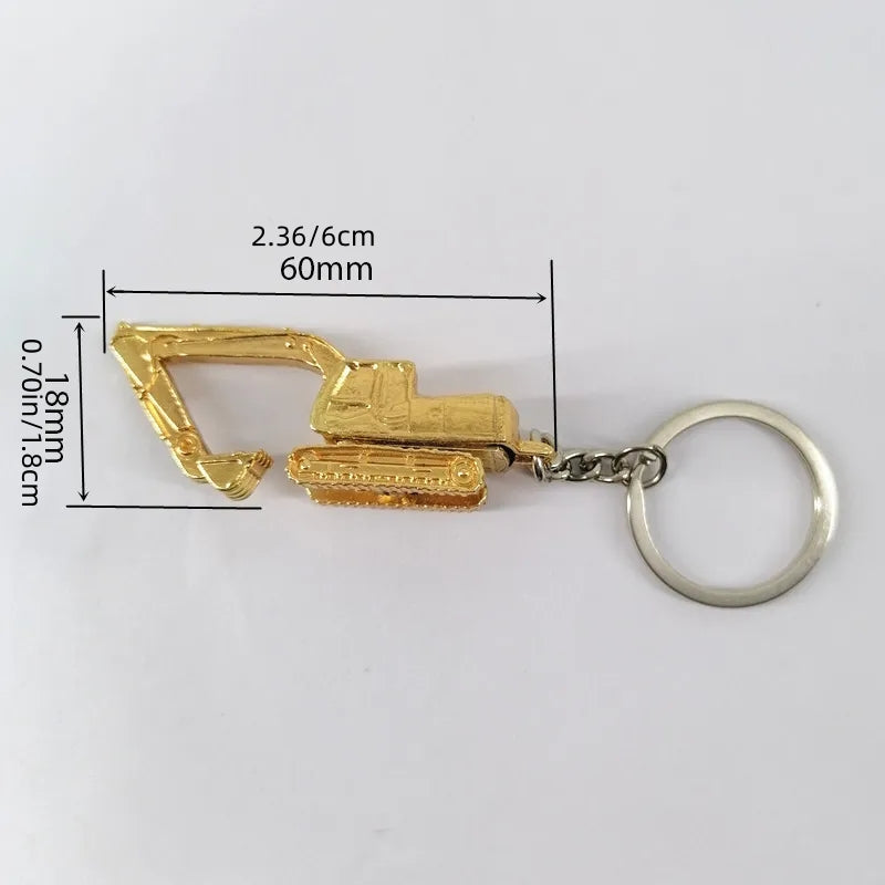 Alloy 3D Digging Machine Key Chain Gift