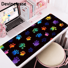 Animal Paw Prints Desk Mat - Large Gaming Mouse Pad