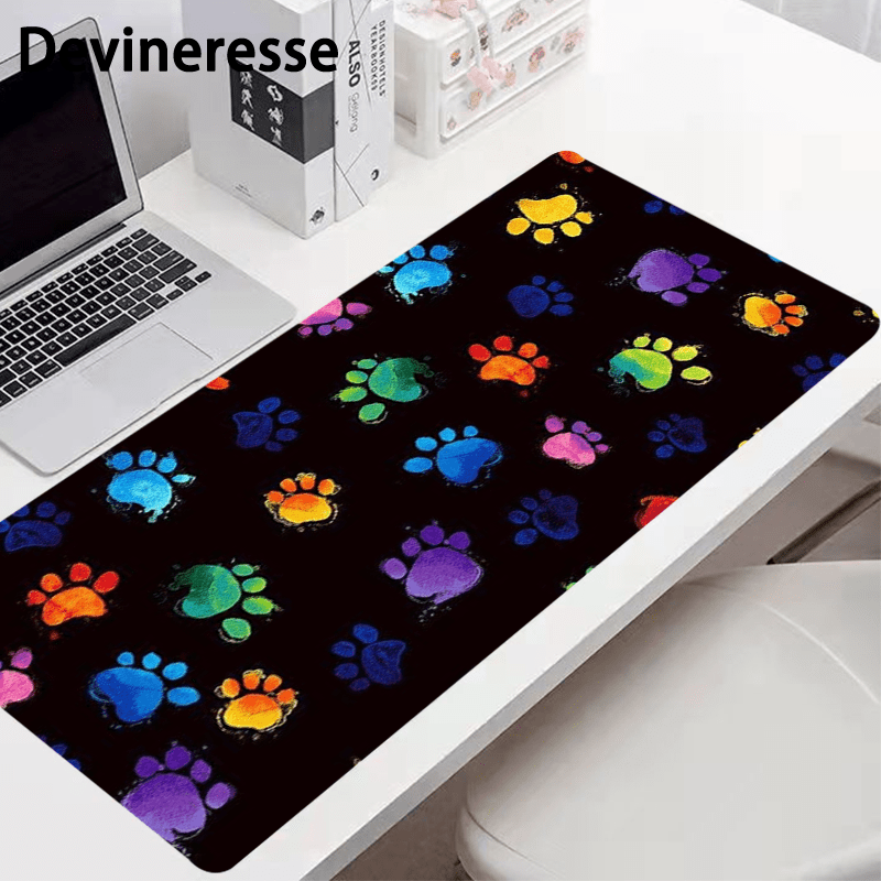 Animal Paw Prints Desk Mat - Large Gaming Mouse Pad