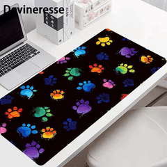 Animal Paw Prints Desk Mat - Large Gaming Mouse Pad