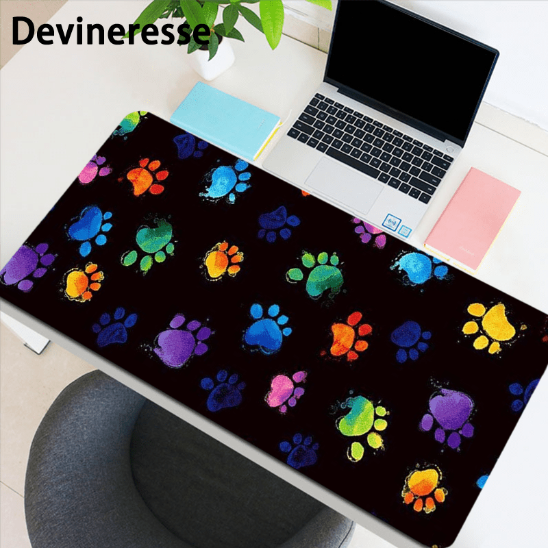 Animal Paw Prints Desk Mat - Large Gaming Mouse Pad