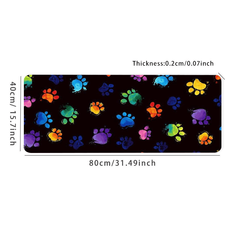 Animal Paw Prints Desk Mat - Large Gaming Mouse Pad