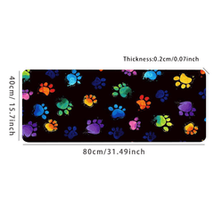 Animal Paw Prints Desk Mat - Large Gaming Mouse Pad