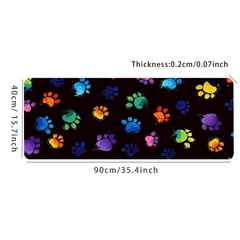 Animal Paw Prints Desk Mat - Large Gaming Mouse Pad