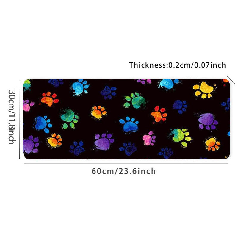 Animal Paw Prints Desk Mat - Large Gaming Mouse Pad