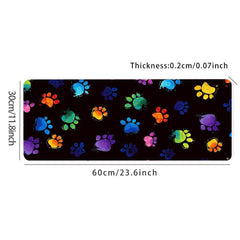 Animal Paw Prints Desk Mat - Large Gaming Mouse Pad