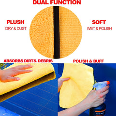 Ultra Plush Microfiber Towels for Car & Boat Washing - Home Cleaning Cloths