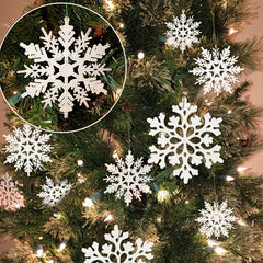 Christmas Plastic Glitter Snowflakes for Holiday and Room Decor