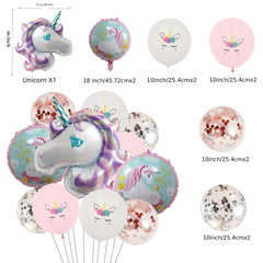 Unicorn Balloons Set for Girls Birthday Party