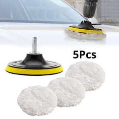 5pc Car Polishing Pad Set Paint Waxing Care Wool Polishing Wheel Tool
