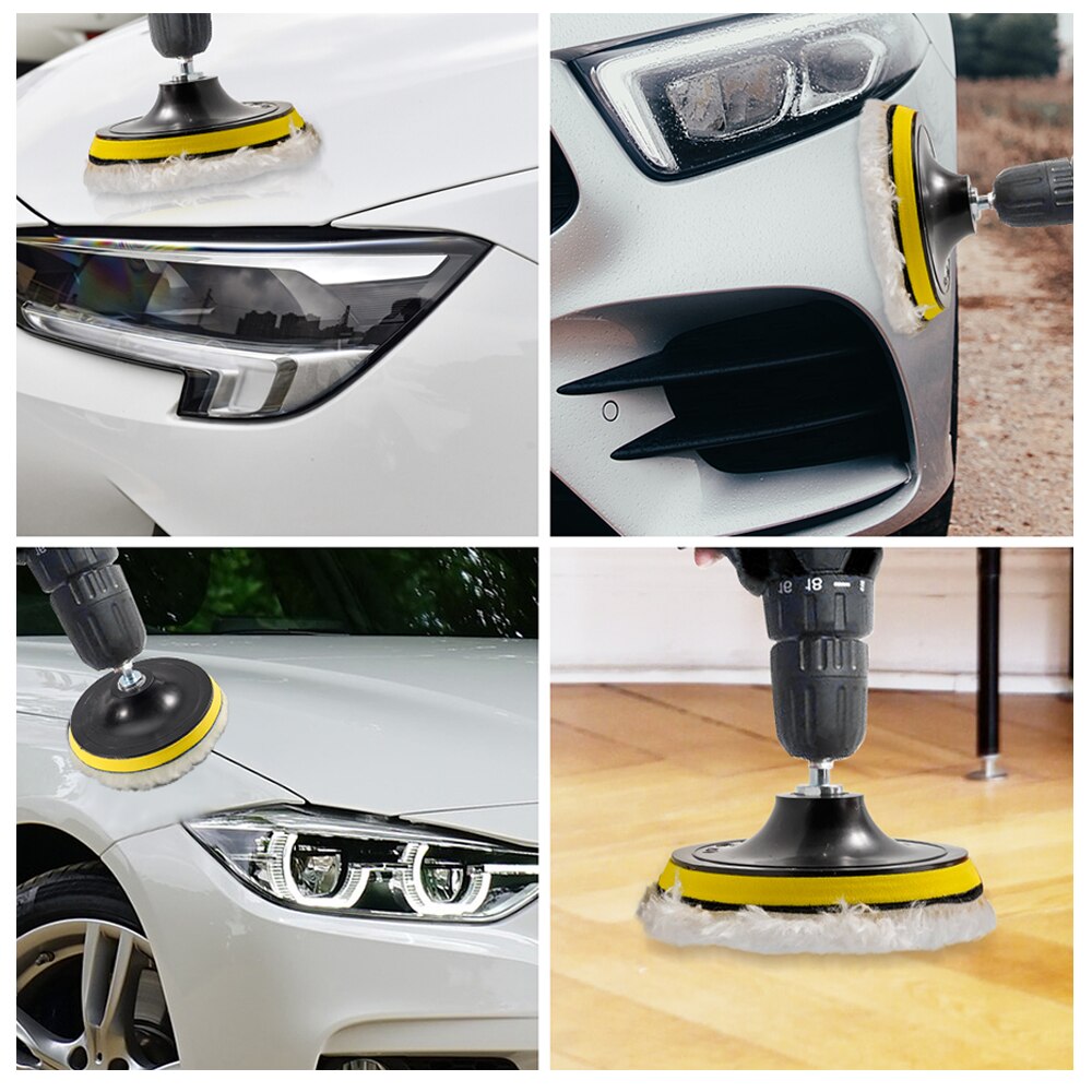 5pc Car Polishing Pad Set Paint Waxing Care Wool Polishing Wheel Tool