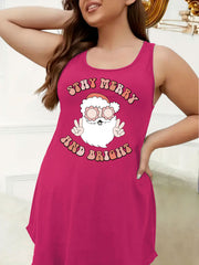 Funny Santa Claus Print Plus Size Nightdress