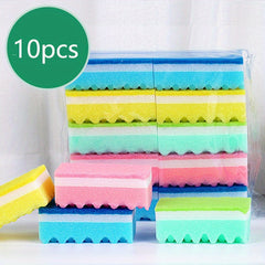 10pcs Colored Dishwashing Sponges for Kitchen Cleaning