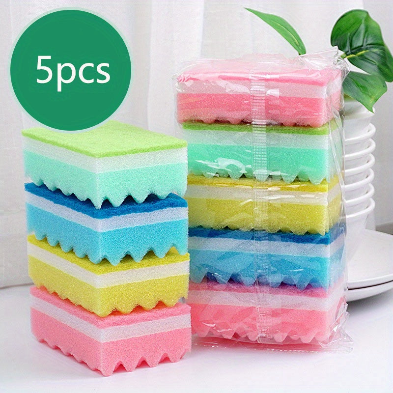 10pcs Colored Dishwashing Sponges for Kitchen Cleaning