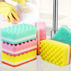 10pcs Colored Dishwashing Sponges for Kitchen Cleaning