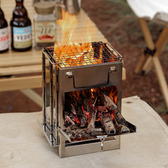 Stainless Steel Camping Stove Fire Wood Stoves Portable Burning Tools