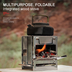 Stainless Steel Camping Stove Fire Wood Stoves Portable Burning Tools