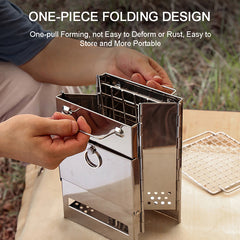 Stainless Steel Camping Stove Fire Wood Stoves Portable Burning Tools
