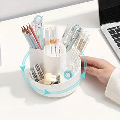 360 Rotating Pen Holder 7 Slot Organizer Stationery Container