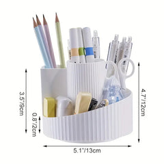 360 Rotating Pen Holder 7 Slot Organizer Stationery Container