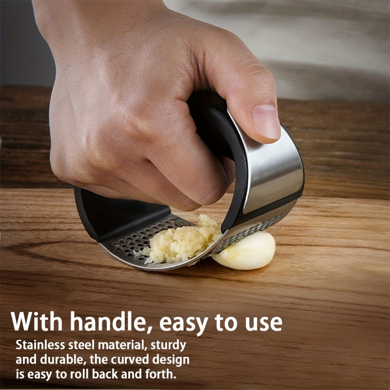 Stainless Steel Manual Garlic Crusher Vegetable Cutter Kitchen Supplies