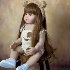 22in Reborn Baby Doll Full Body Silicone Princess Toddler Girl Bath Toy