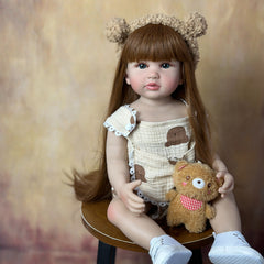 22in Reborn Baby Doll Full Body Silicone Princess Toddler Girl Bath Toy