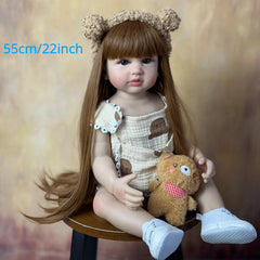 22in Reborn Baby Doll Full Body Silicone Princess Toddler Girl Bath Toy