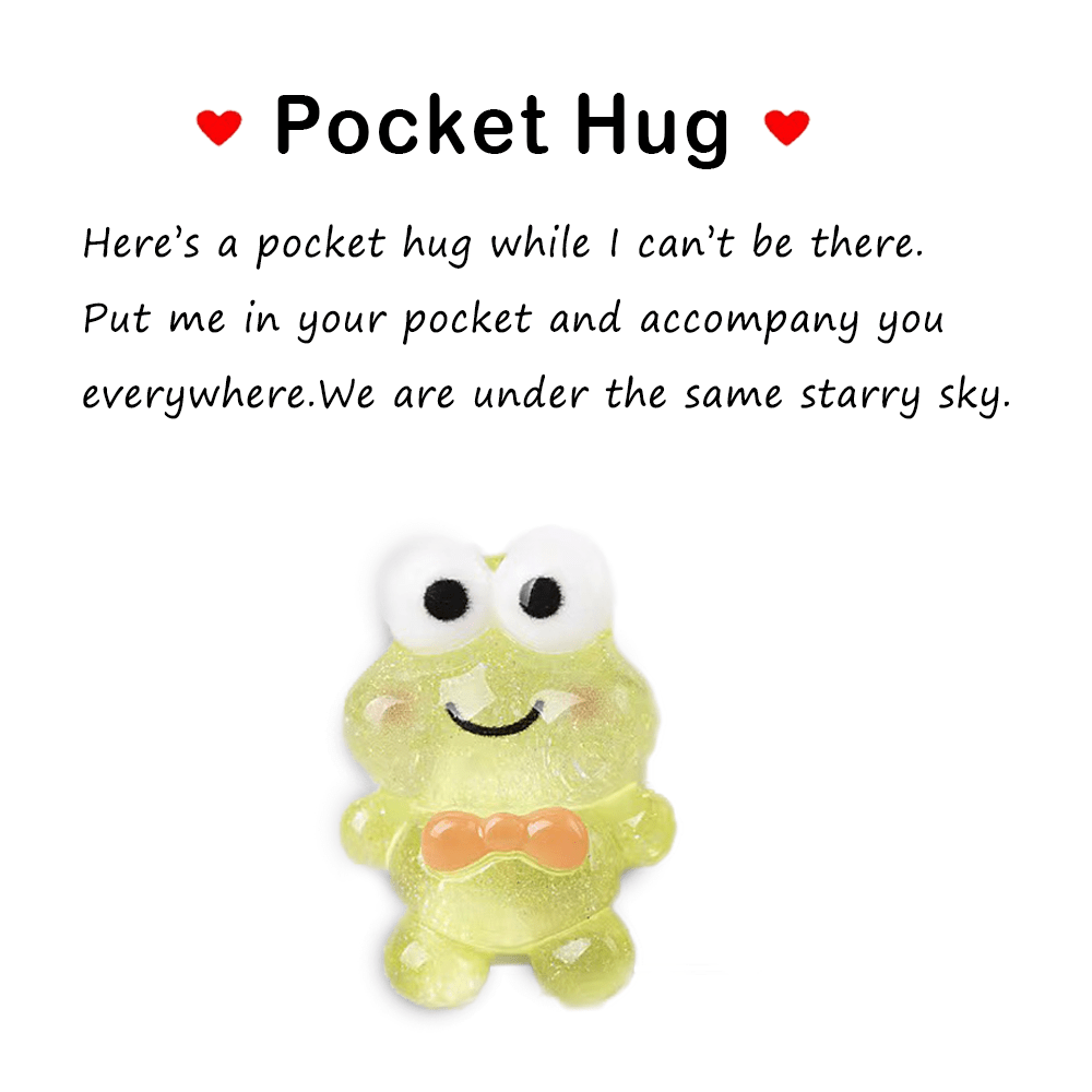 Pocket Hug Resin Animal Decoration with Encouraging Greeting Card
