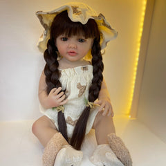 Silicone Kids Doll Girl Princess with Bath Toy & Feeding Set