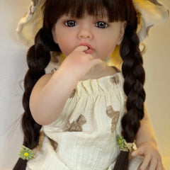 Silicone Kids Doll Girl Princess with Bath Toy & Feeding Set