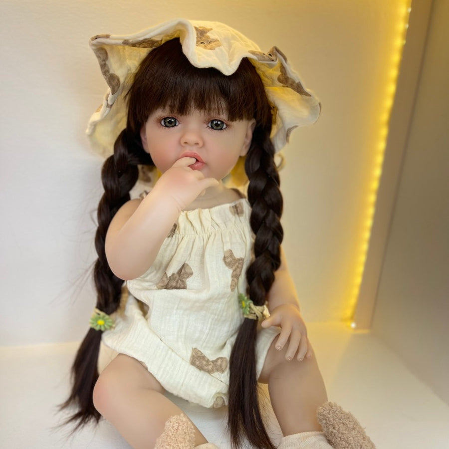 Silicone Kids Doll Girl Princess with Bath Toy & Feeding Set