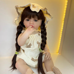 Silicone Kids Doll Girl Princess with Bath Toy & Feeding Set