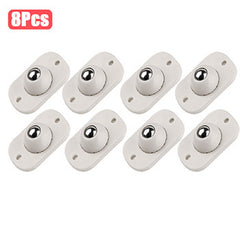 8pcs Self Adhesive Caster Mini Wheels Stainless Steel Swivel Portable No Noise