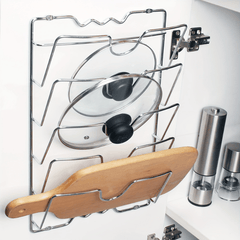 Kitchen Pot Lid Rack Stainless Steel Storage Organizer