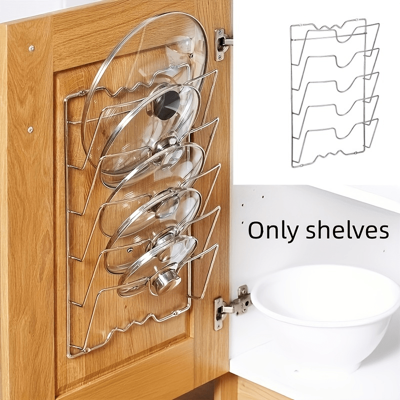 Kitchen Pot Lid Rack Stainless Steel Storage Organizer
