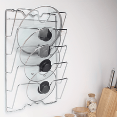 Kitchen Pot Lid Rack Stainless Steel Storage Organizer