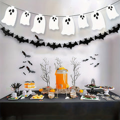 8pcs Halloween Spooky Ghost Paper Flag Wall Banner Decor