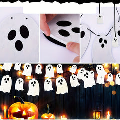8pcs Halloween Spooky Ghost Paper Flag Wall Banner Decor