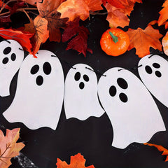 8pcs Halloween Spooky Ghost Paper Flag Wall Banner Decor