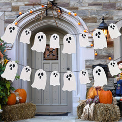 8pcs Halloween Spooky Ghost Paper Flag Wall Banner Decor