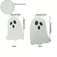 8pcs Halloween Spooky Ghost Paper Flag Wall Banner Decor