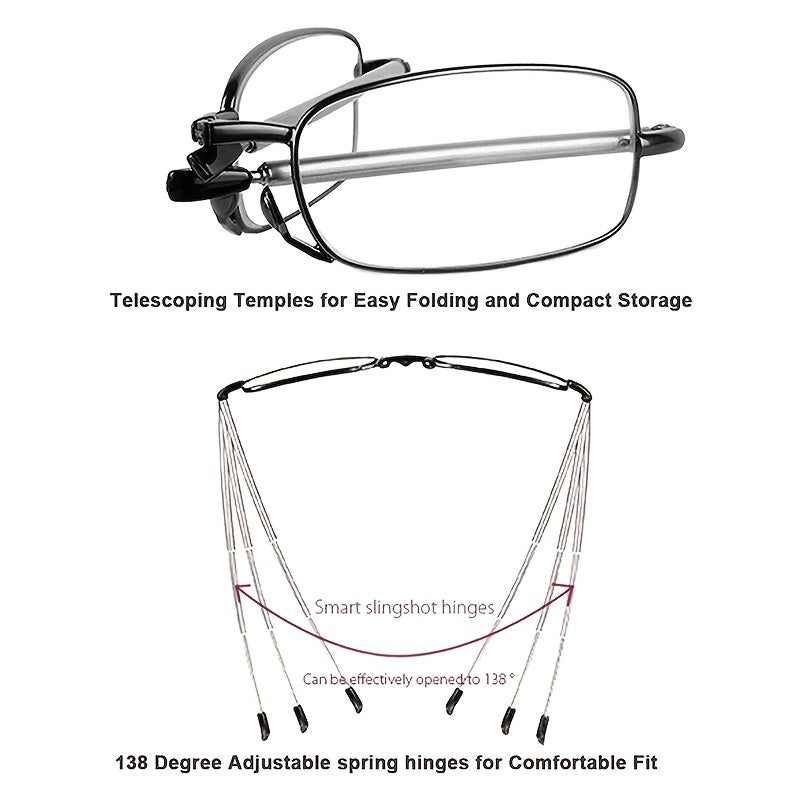 Portable Folding Reading Glasses Compact Pocket Eyewear