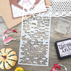 Retro Brick Wall Background Stencil Template for DIY Scrapbooking