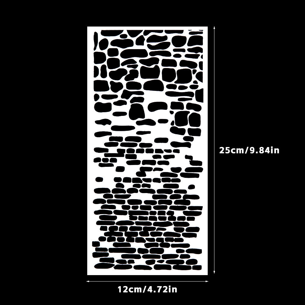 Retro Brick Wall Background Stencil Template for DIY Scrapbooking