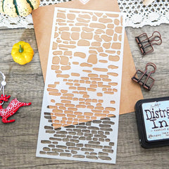Retro Brick Wall Background Stencil Template for DIY Scrapbooking